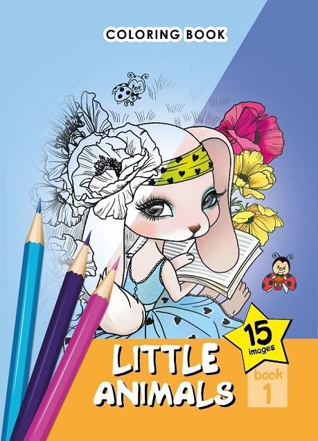 A5 Coloring Book Small Animals - 15 images to color