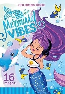 A5 Coloring Book Mermaid - 16 Pictures for Children
