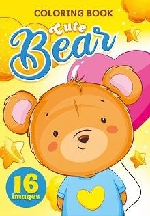 A5 Coloring Book Cute Bear - 16 pictures for kids