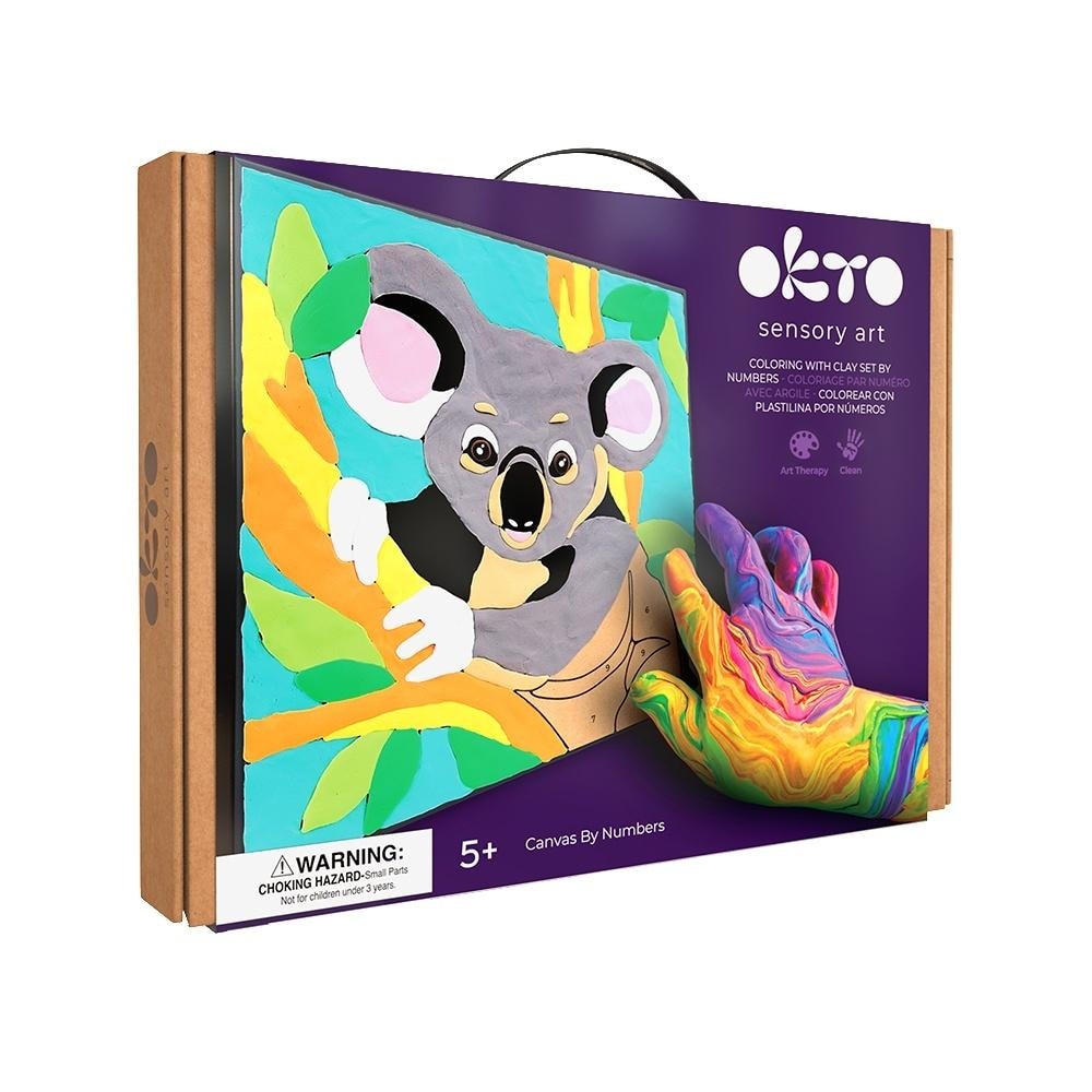 Koala Coloring Book - Set with plasticine for creating images by numbers