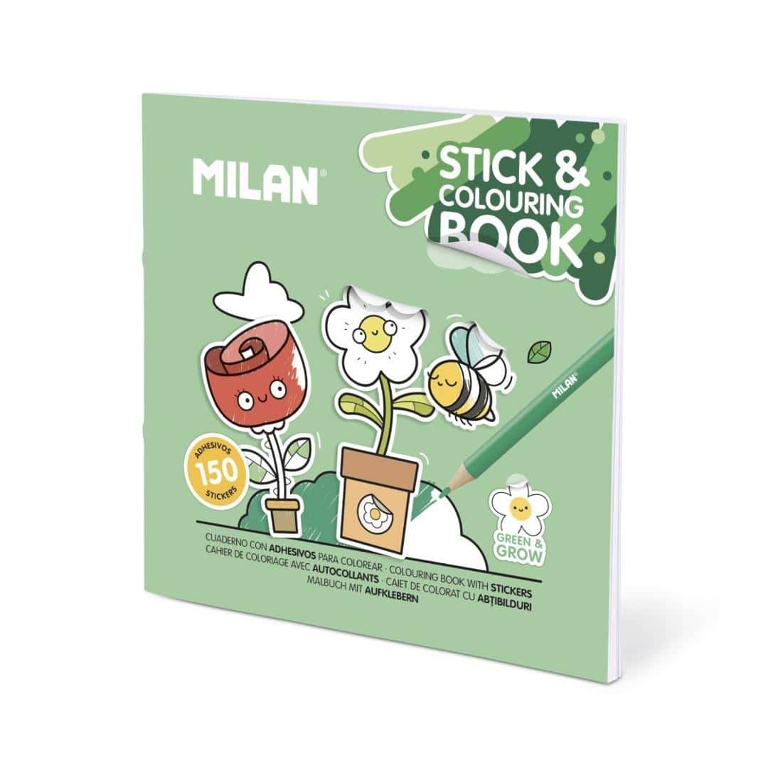 MILAN Coloring book with stickers Green&Grow - Develop your child's creativity!