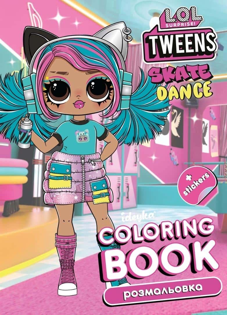 Ideyka Coloring book with stickers LOL Tweens Skate Dance - creative fun for kids