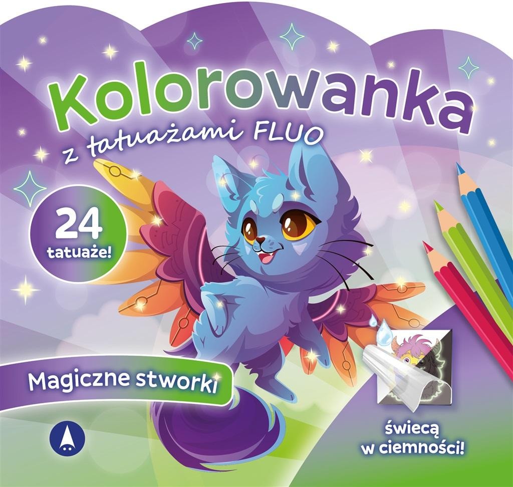 Skrzat Magical Creatures - Coloring book with fluo tattoos for children