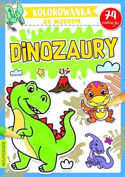 Coloring book with pattern. Dinosaurs - fun and education for children