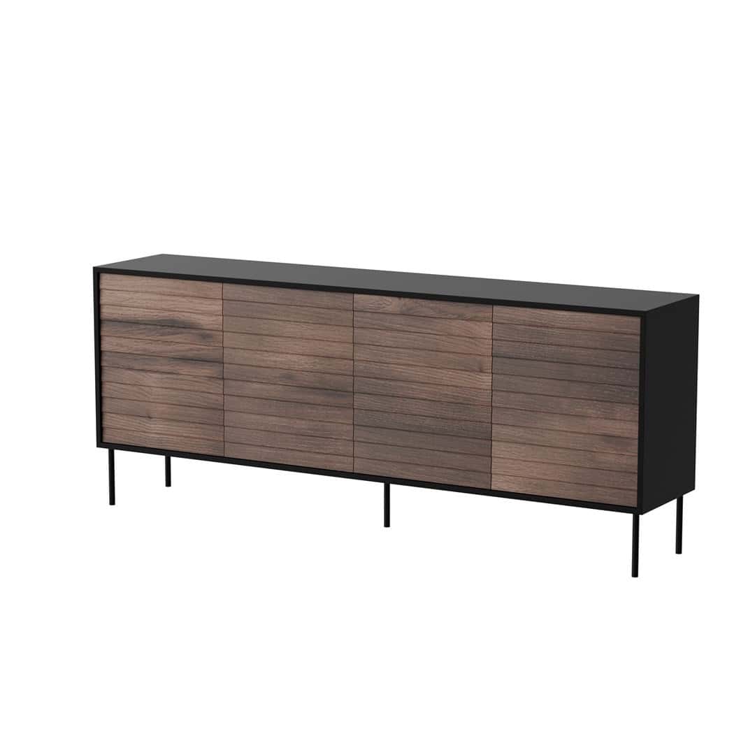 CORTINA 4D Chest of Drawers - Black and Walnut Elegance for Your Home