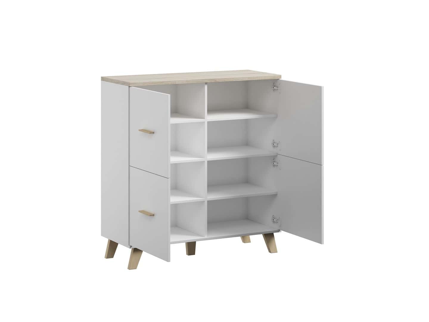 LOTTA 110 4D chest of drawers white+ Sonoma oak - ideal for living room