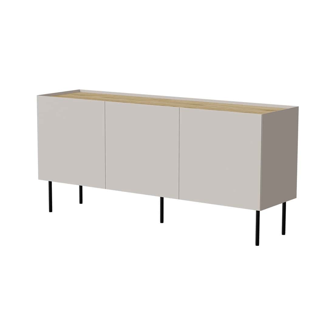 Fellini Chest of Drawers 150x40x70 Cashmere + Oiled Oak Top - Elegance and Functionality
