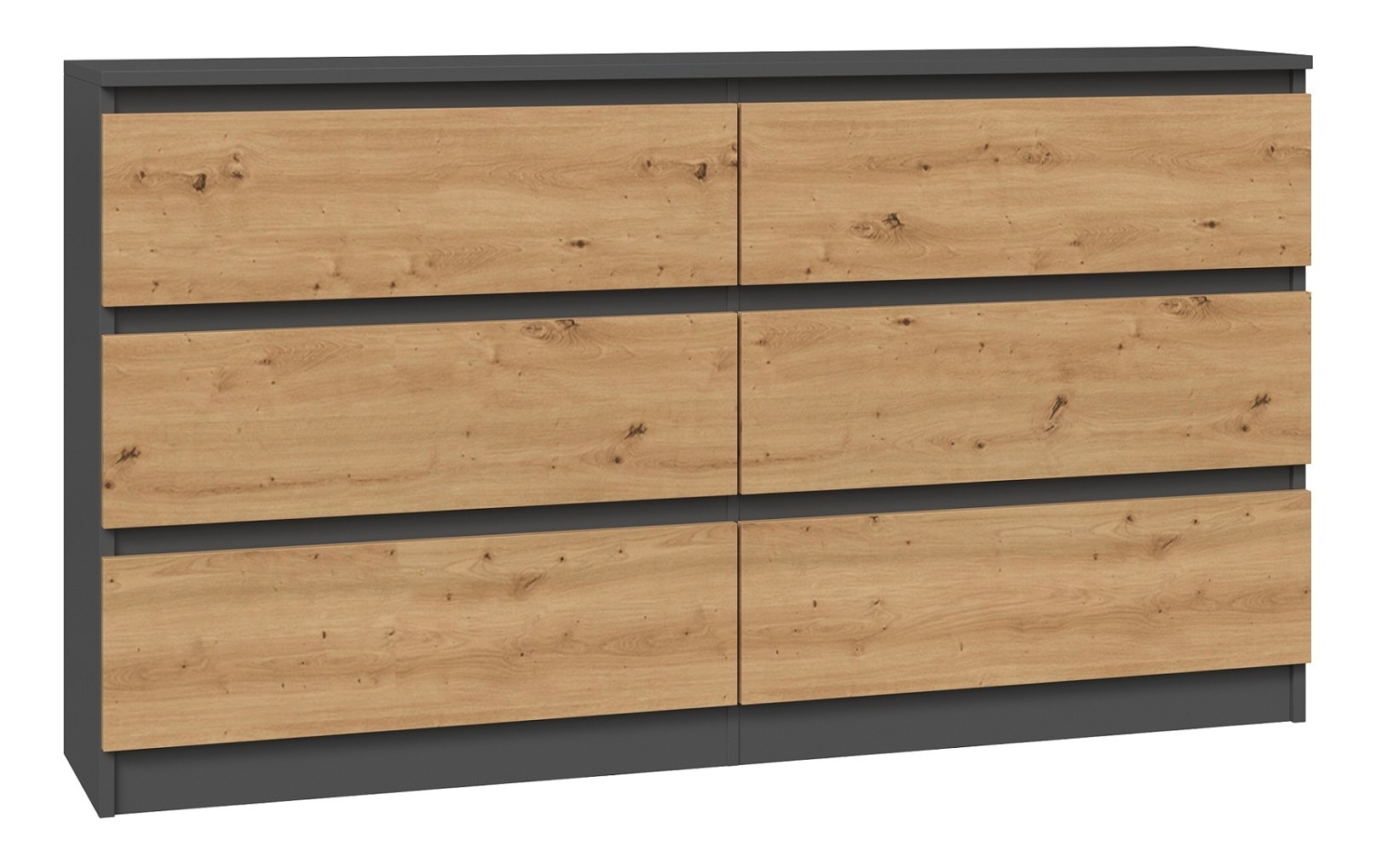 Chest of drawers M6 140 anthracite/artisan - ideal for a modern living room