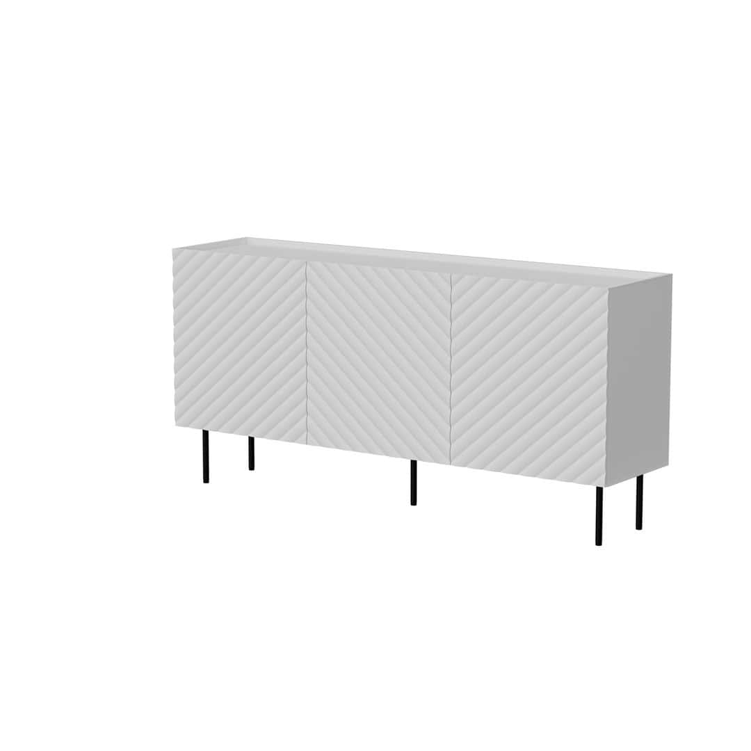 3D Chest of drawers LUCCA 165x40x80 white - perfect for living room