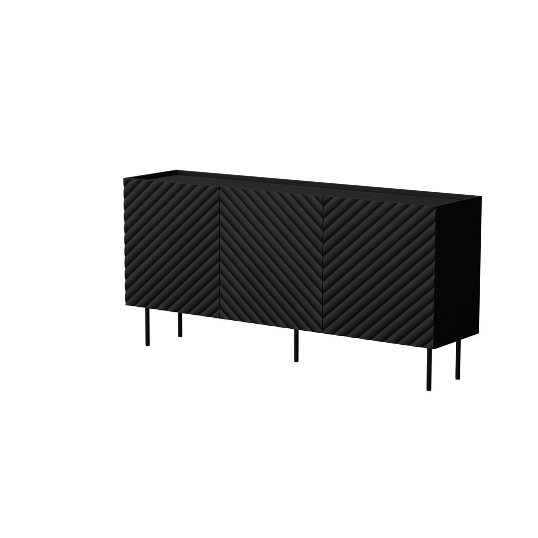 3D Chest of Drawers LUCCA 165x40x80 black - modern design and functionality