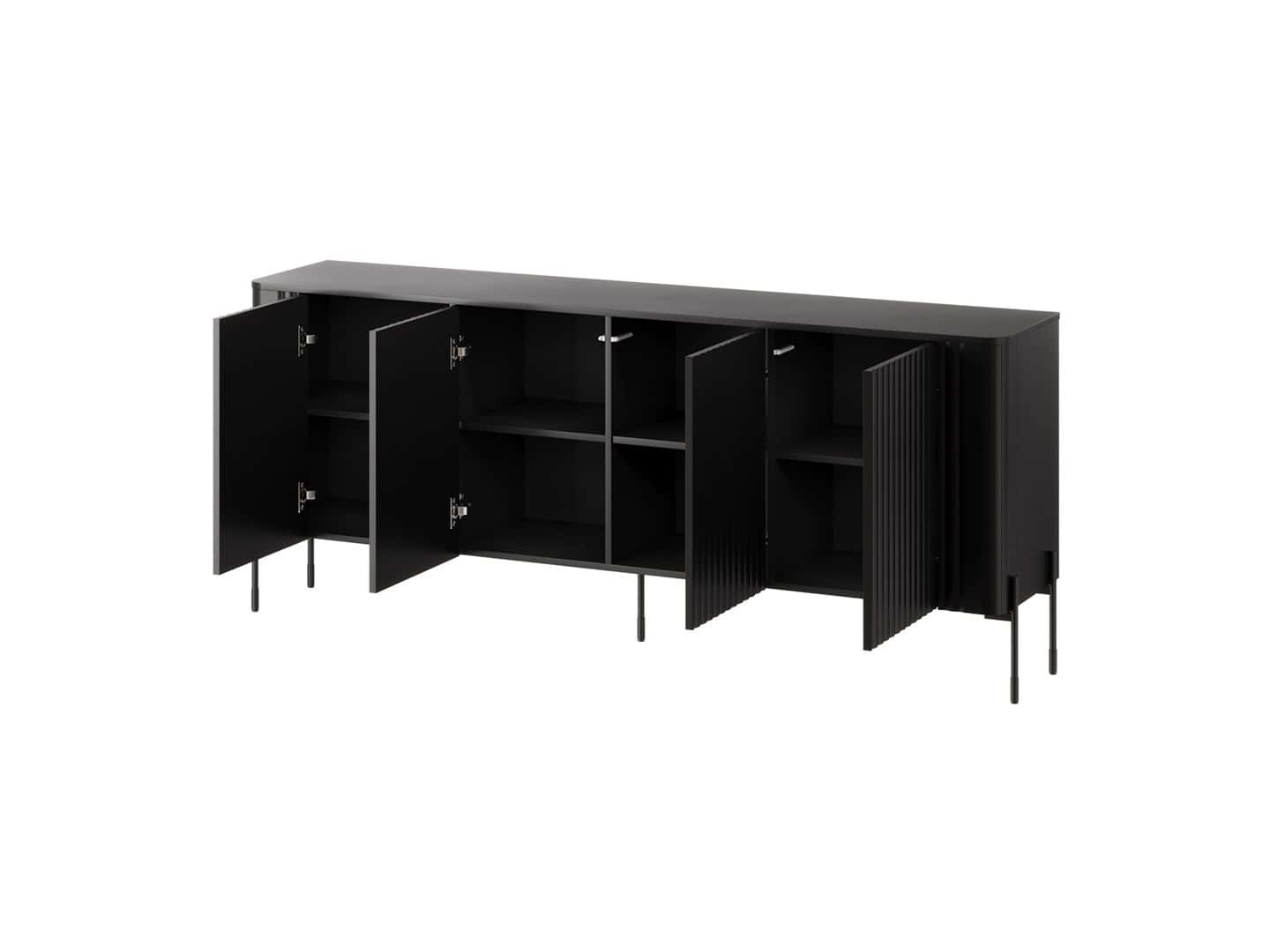 VERA Chest of Drawers 190x40x80 black matte - modern design and functionality