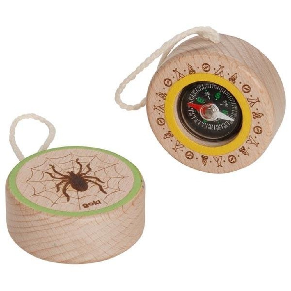 Goki Wooden spider compass - perfect for little explorers