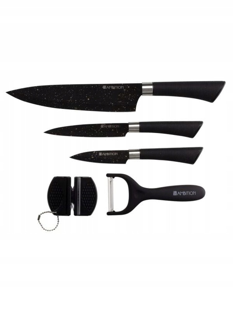 5-piece knife set with sharpener - perfect for any kitchen