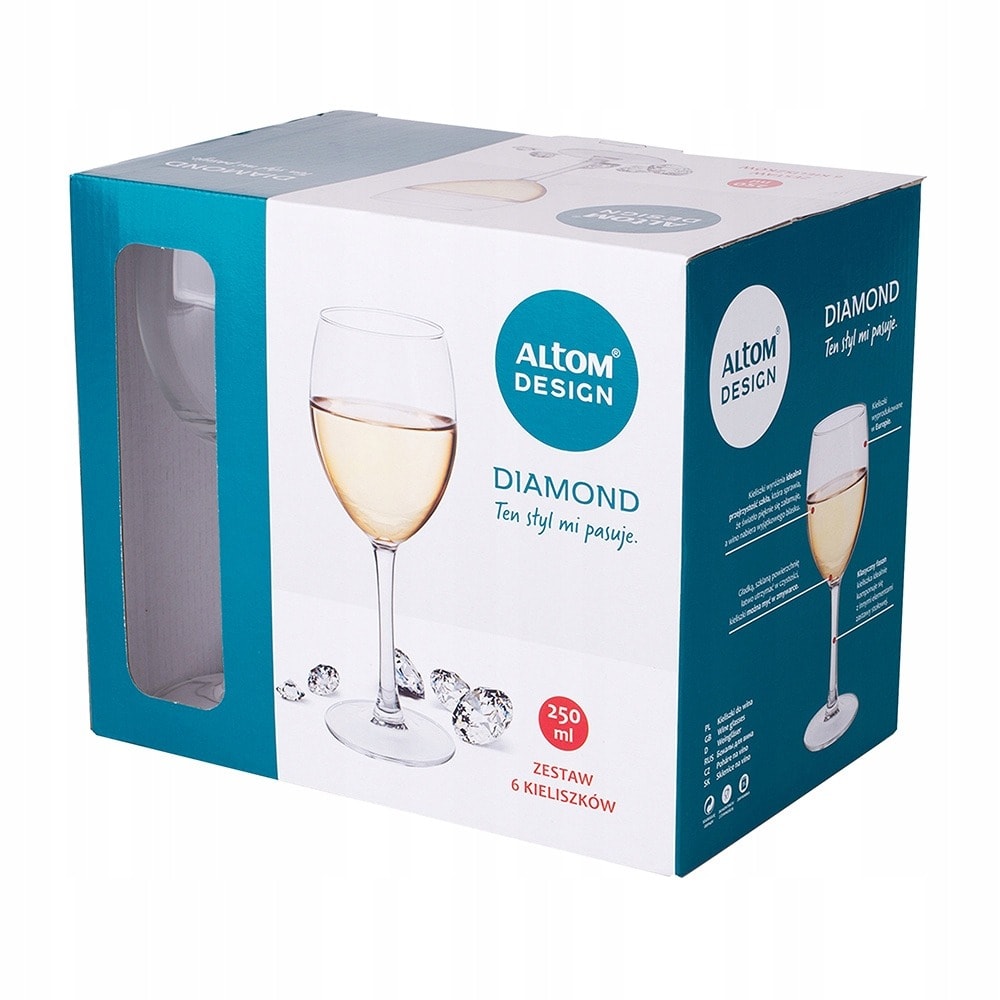 Diamond - Set of 6 white wine glasses 250 ml