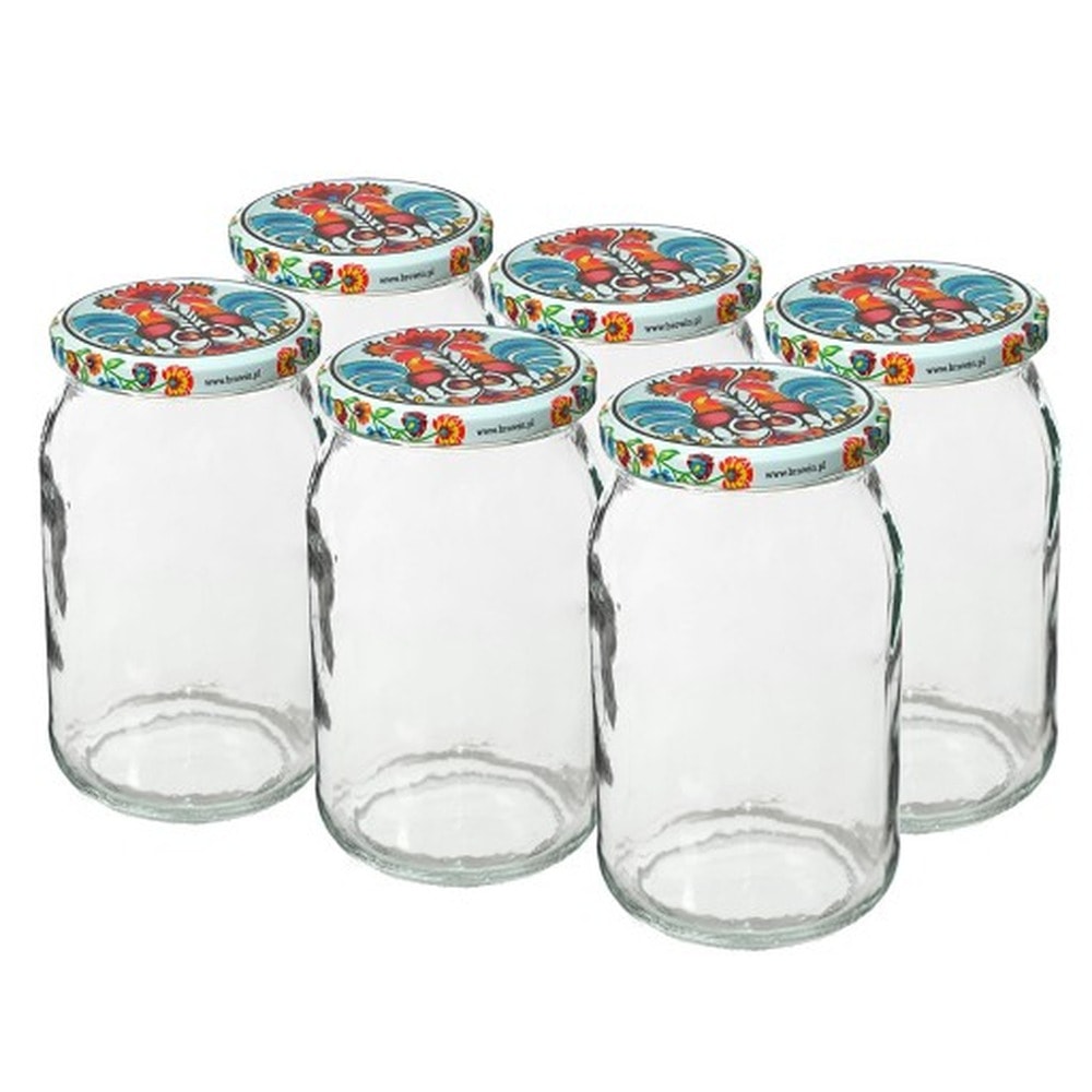 Glass containers 900 ml set of 6 pieces - ideal for preserves