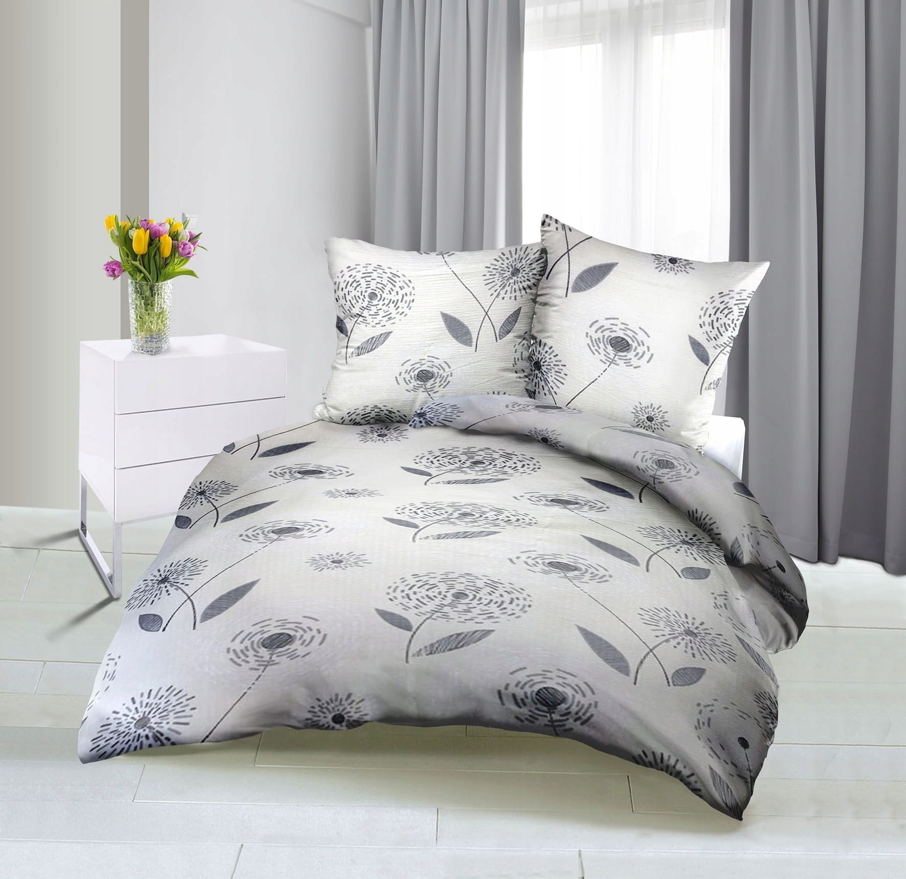 KPL POŚC KORA 220X200 NIEB KWI - soft and comfortable bedding