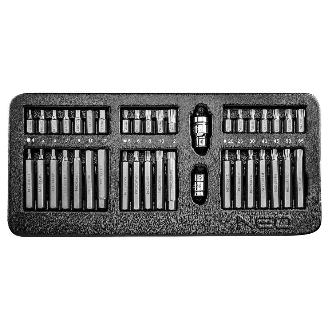 NEO Screwdriver bits 30-75 mm - 40 pcs set for professionals
