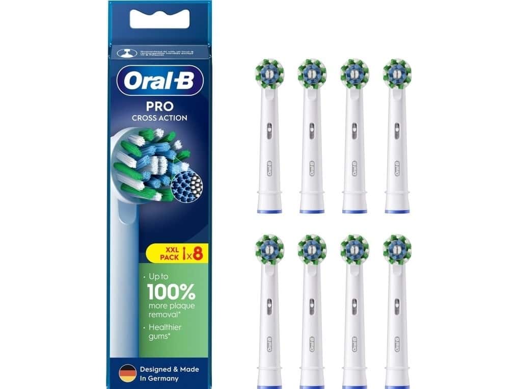 Oral-B Braun Cross Action - Replacement brush heads for electric toothbrush - 8 pieces