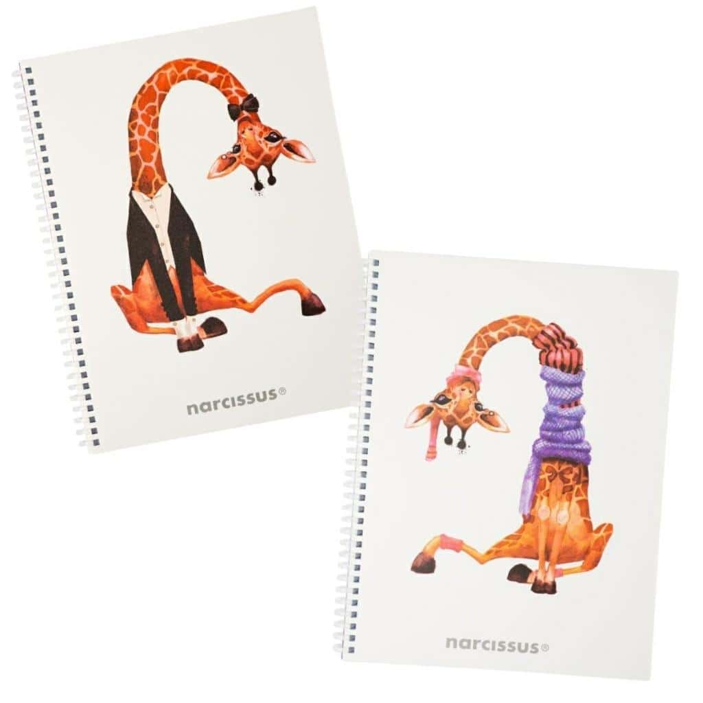 Swing Giraffe - Spiral Notebook A5/80 Sheets Squared - 3 pcs