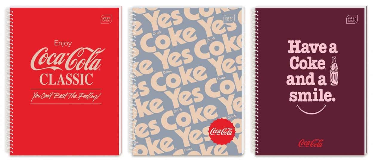 M Hybrid Coca Cola Spiral notebook A4/100 sheets squared - 5 pieces ideal for school