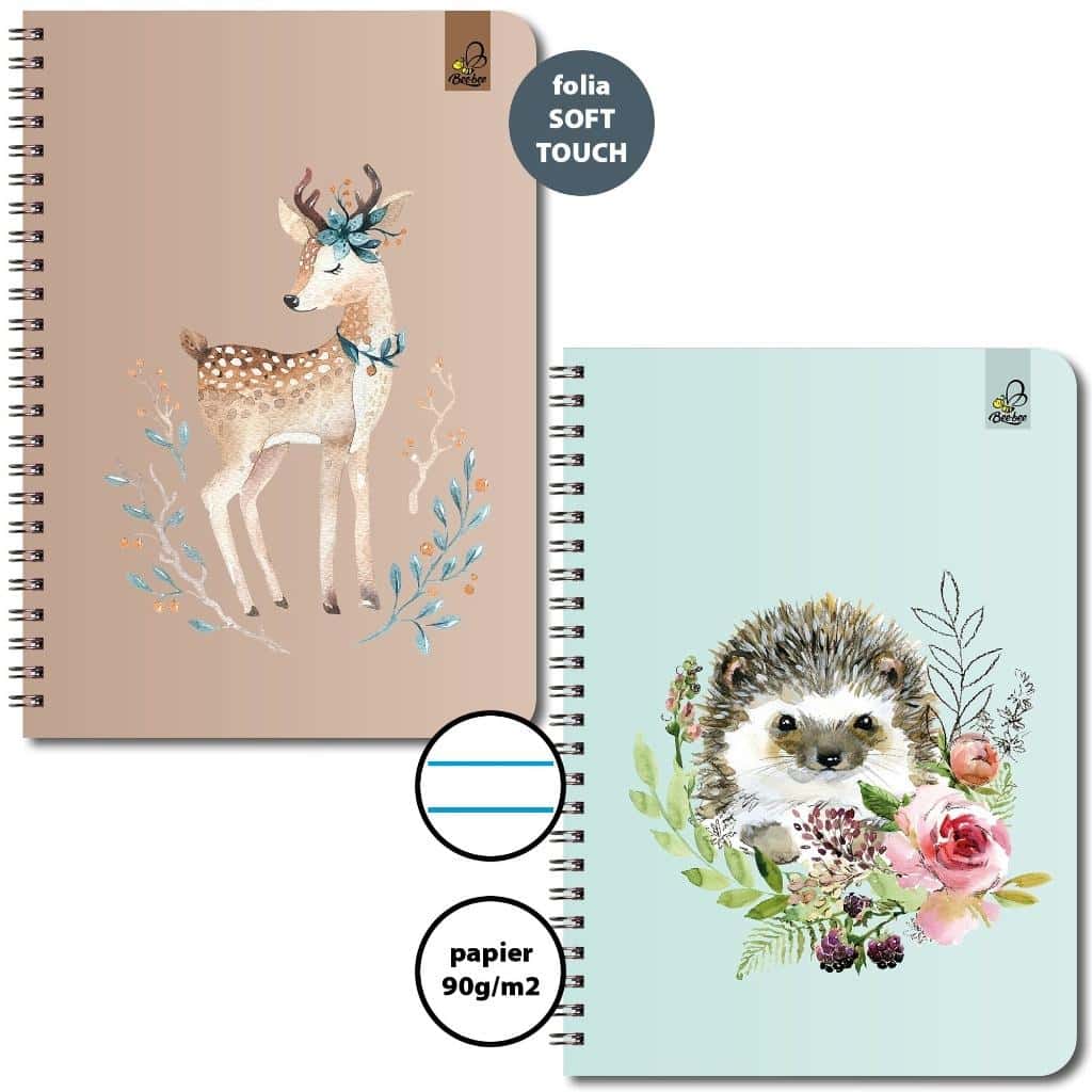 Ateneum Spiral Notebook A5/50 Sheets Deer Hedgehog - Perfect for school and office