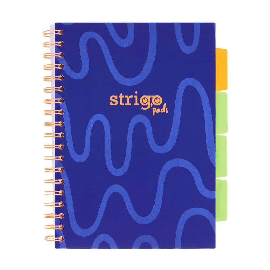 Strigo Pads Spiral Notebook B5/100 Sheets Grid Neon Dark Blue - perfect for school