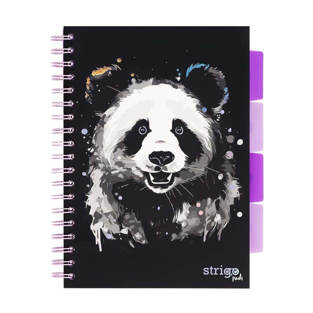 Strigo Pads Spiral Notebook B5/100K Squared Panda - perfect for school and office