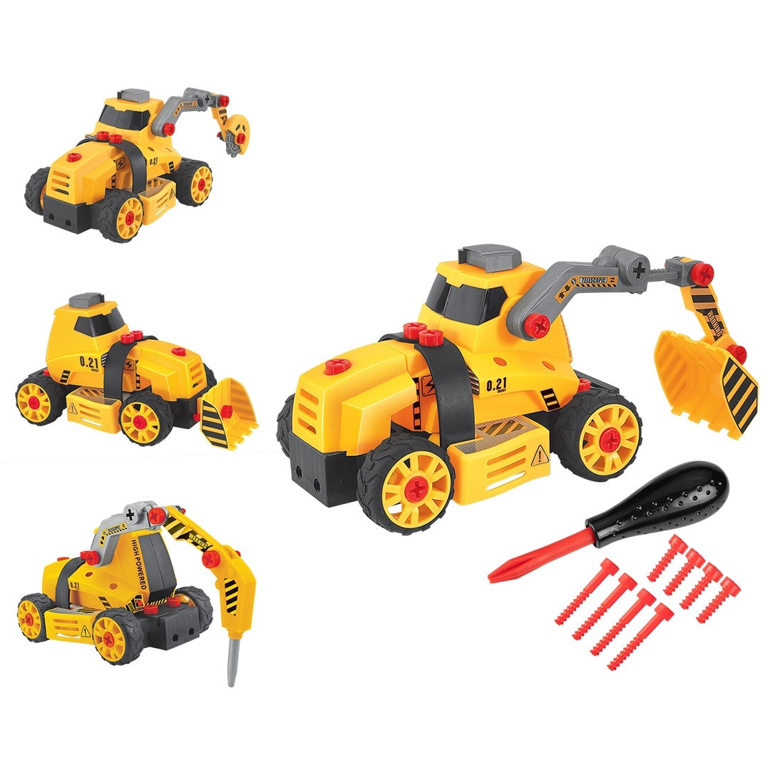 NEO TOOLS 4 in 1 Excavator for children - educational construction toy