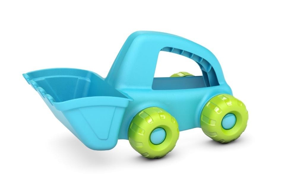 Turquoise excavator for children - perfect toy for little builders