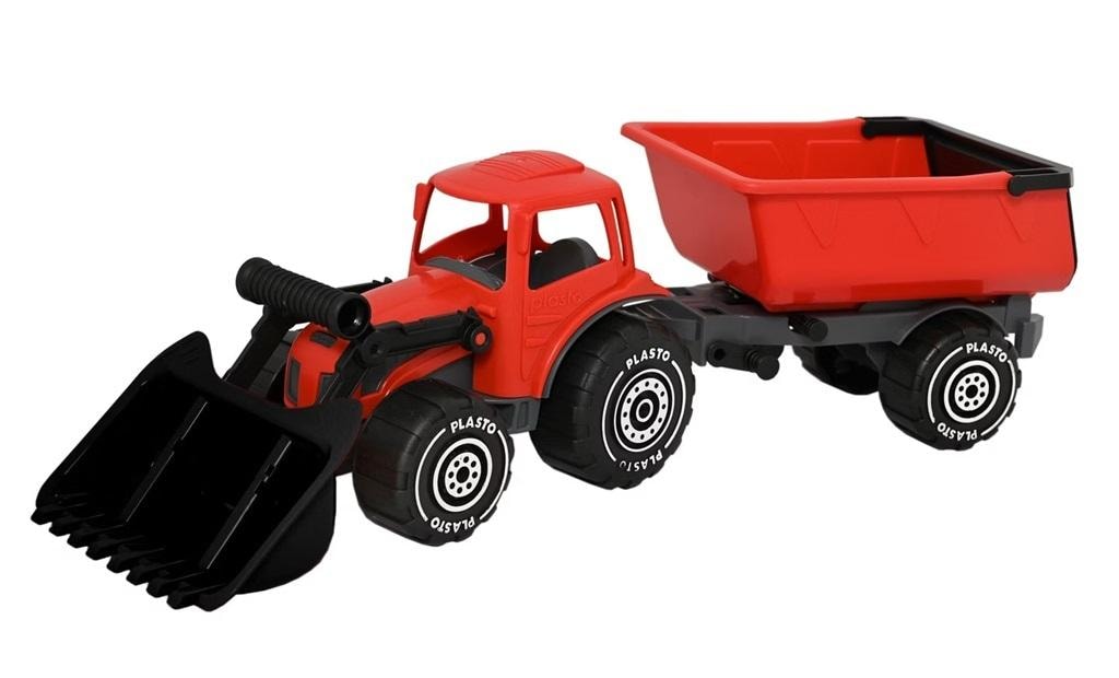 Plasto Excavator with trailer 57 cm red - ideal toy for little builders