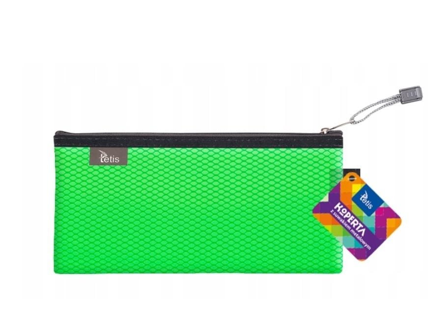 DL envelope with metal zipper green - ideal for storing documents