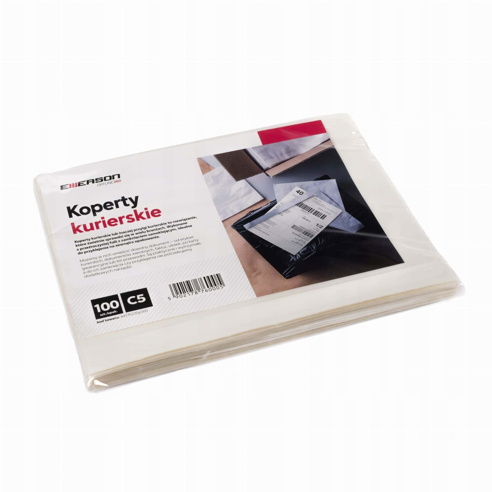 Courier Envelope C5 Transparent 100 pcs - ideal for waybills