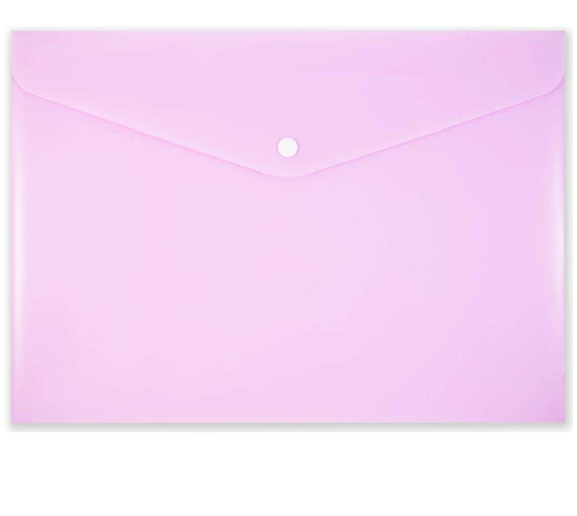 A4 Snap Closure Envelope PP-113 Pastel Pink - ideal for storing documents
