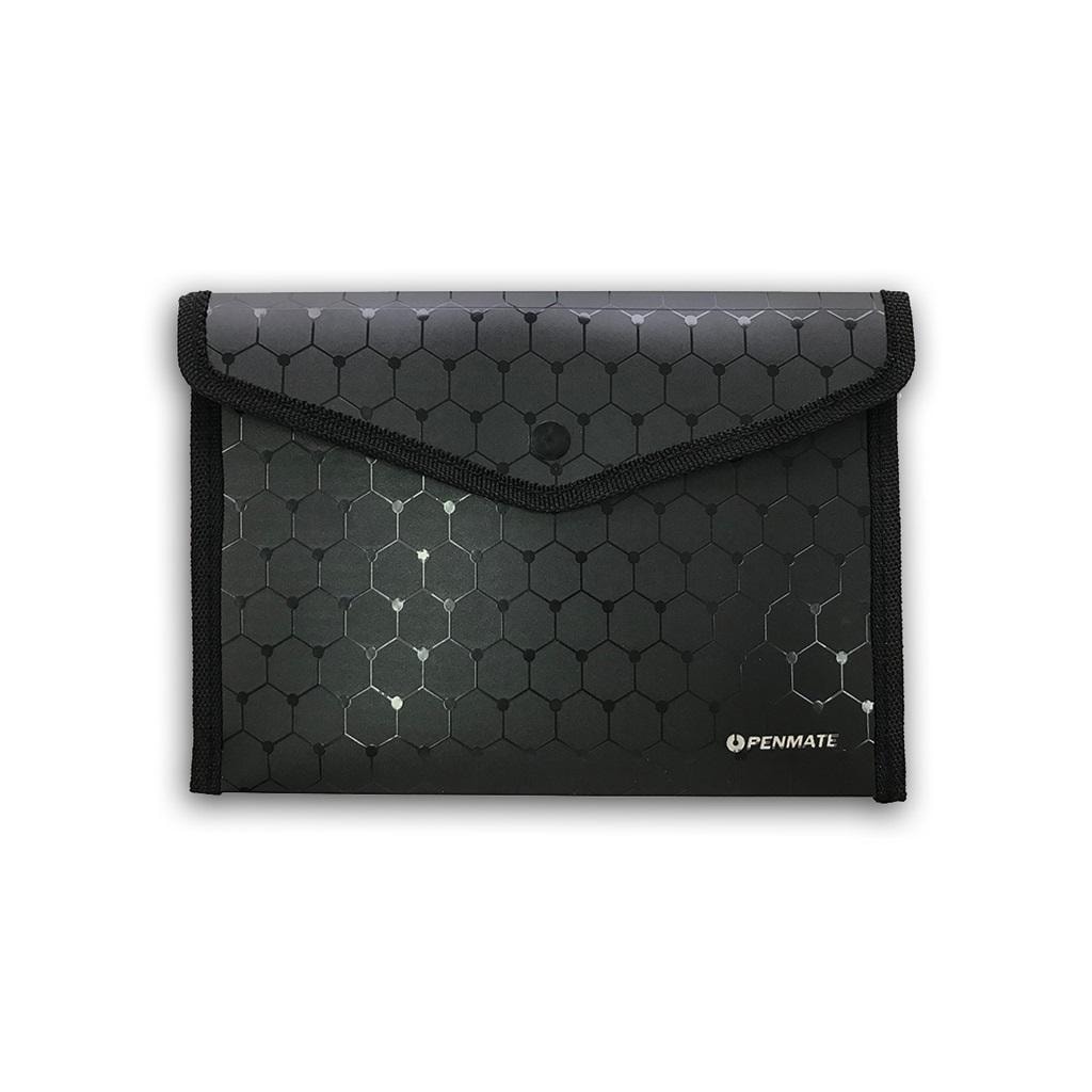 A5 LUX envelope with snap fastener black - ideal for storing documents