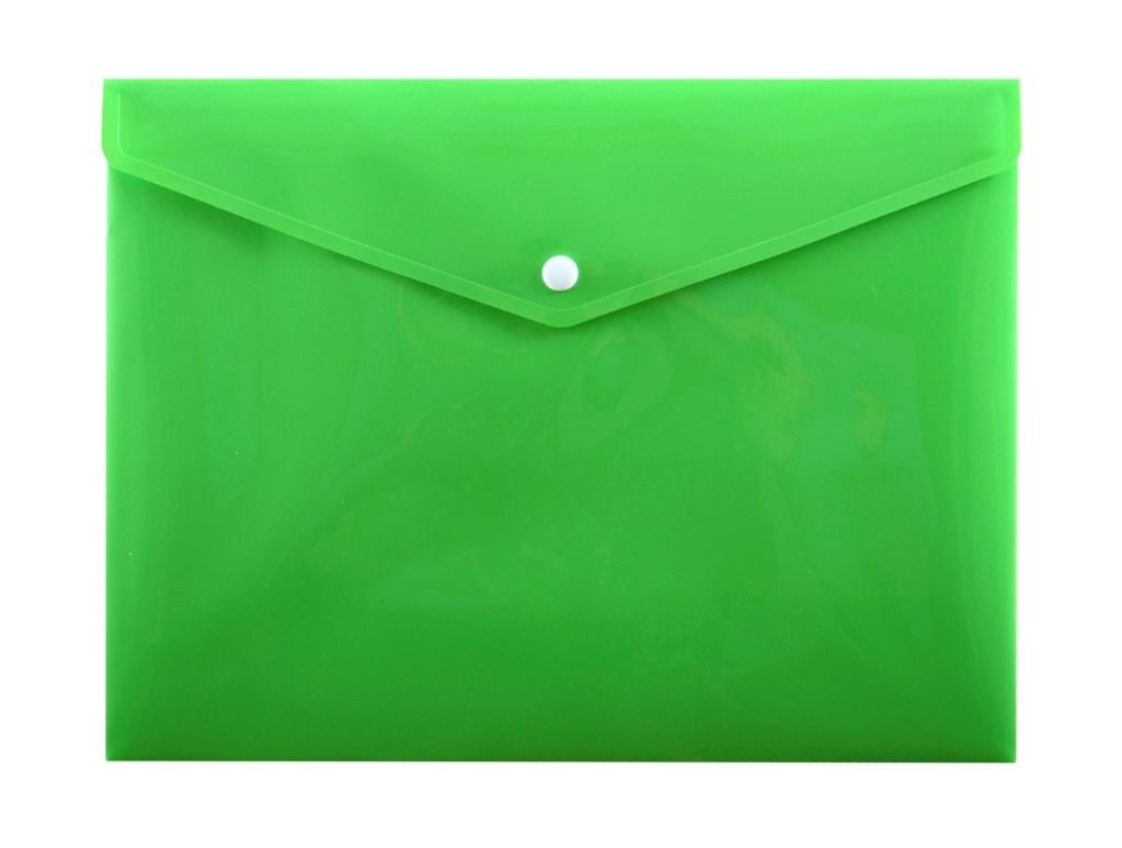 A5 Polypropylene Envelope with snap closure, green - ideal for documents