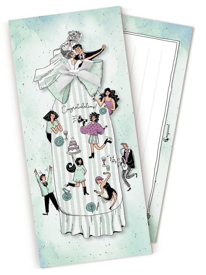 Cozywood POP UP Gift Envelope Wedding Bride and Groom - perfect for a gift