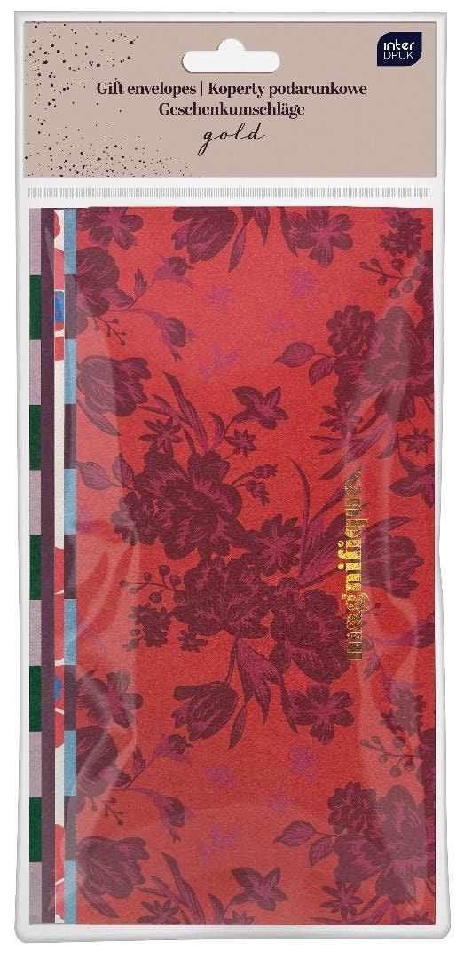 Gold gift envelopes 22x11cm - perfect for any occasion