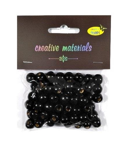 Wooden beads black barrel shape 10mm - ideal for crafts