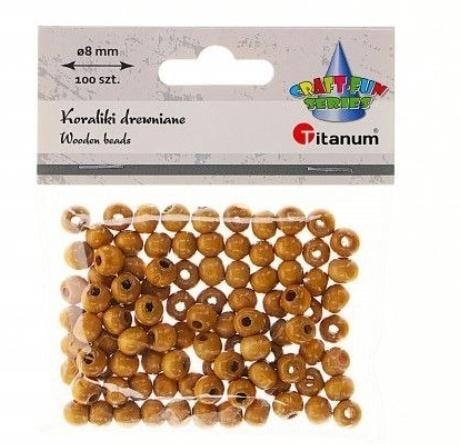 Wooden beads - brown lacquered 8 mm - 1000 pieces for crafts