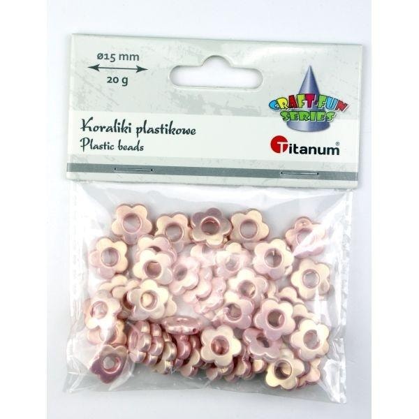 Plastic beads flowers 15mm - perfect for DIY jewelry
