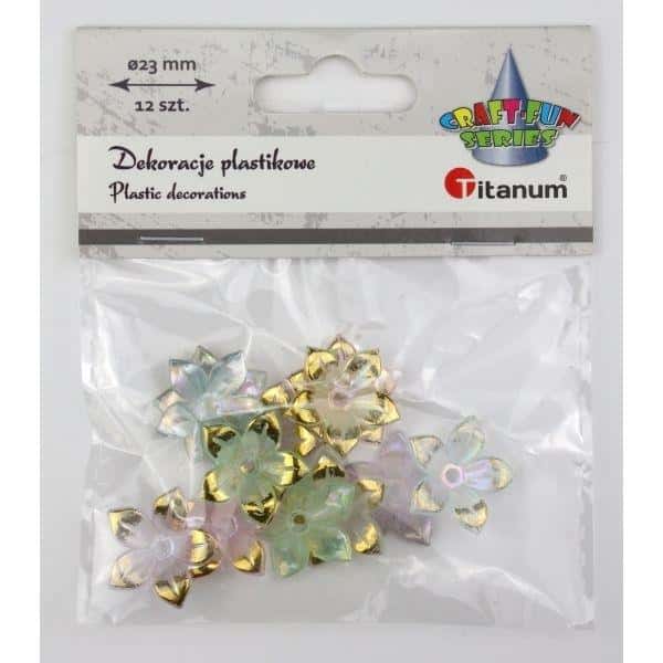 Titanum Plastic beads flowers 23 mm - pastel mix for jewelry