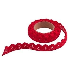 dpCraft Self-adhesive cotton lace red 1.80m - ideal for scrapbooking