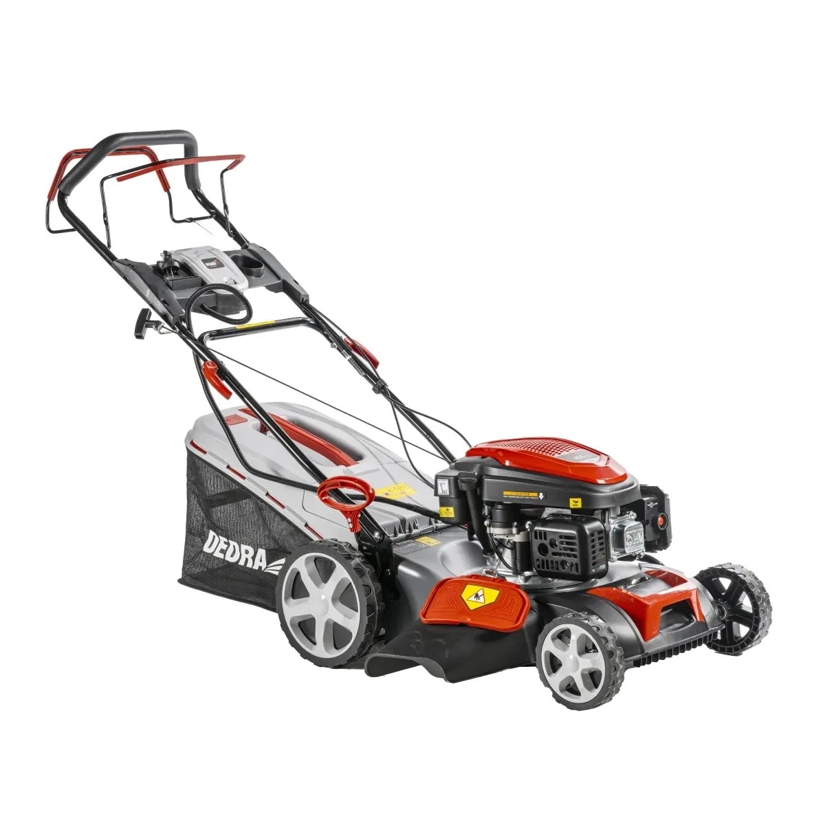 Petrol lawnmower with drive, electric start, Loncin 166cc, cutting width 46cm - perfect for your garden