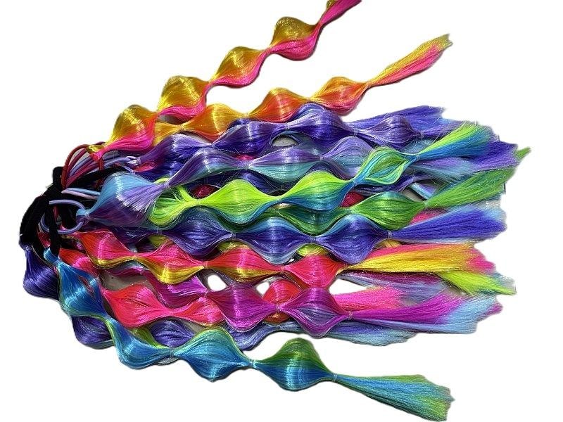 Hair strands for braiding 40 cm mixed colors - perfect for experiments