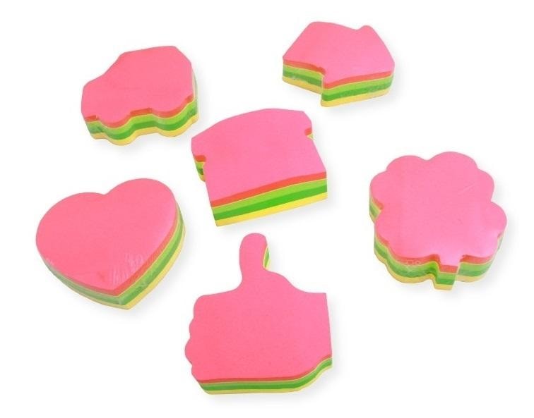 Penword Fluorescent self-adhesive notes - MIX shapes 225 pieces