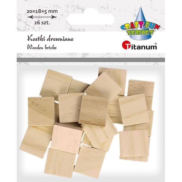 Titanum Wooden Cubes Tiles 18x20x5mm 26pcs - perfect for creative projects