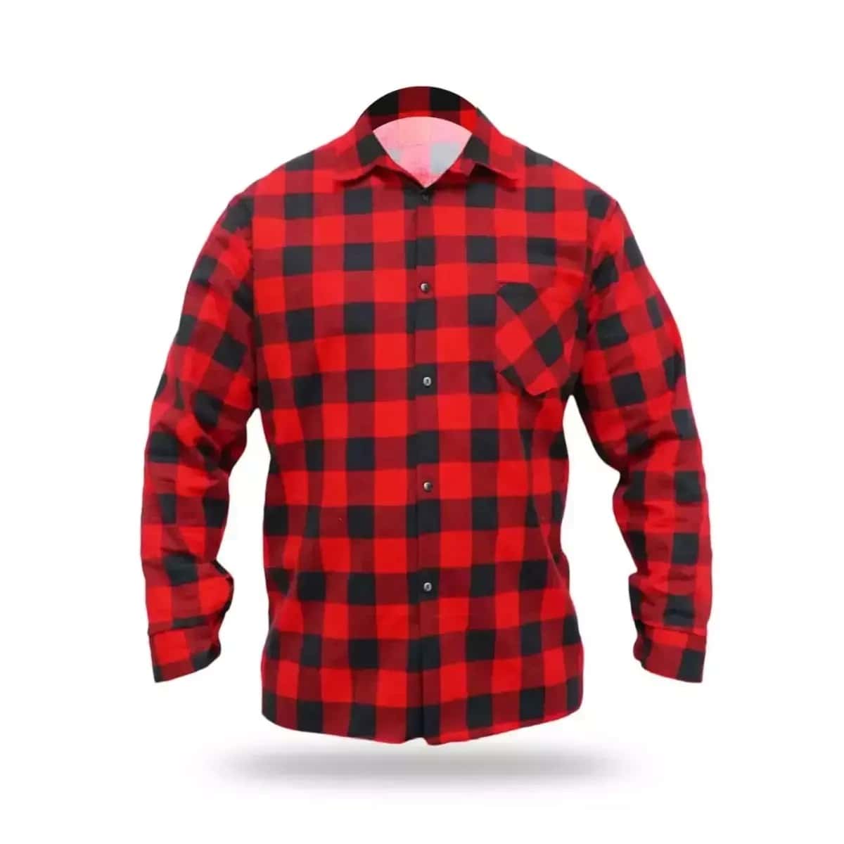 DEDRA Red flannel shirt, size M, 100% cotton - perfect for everyday wear