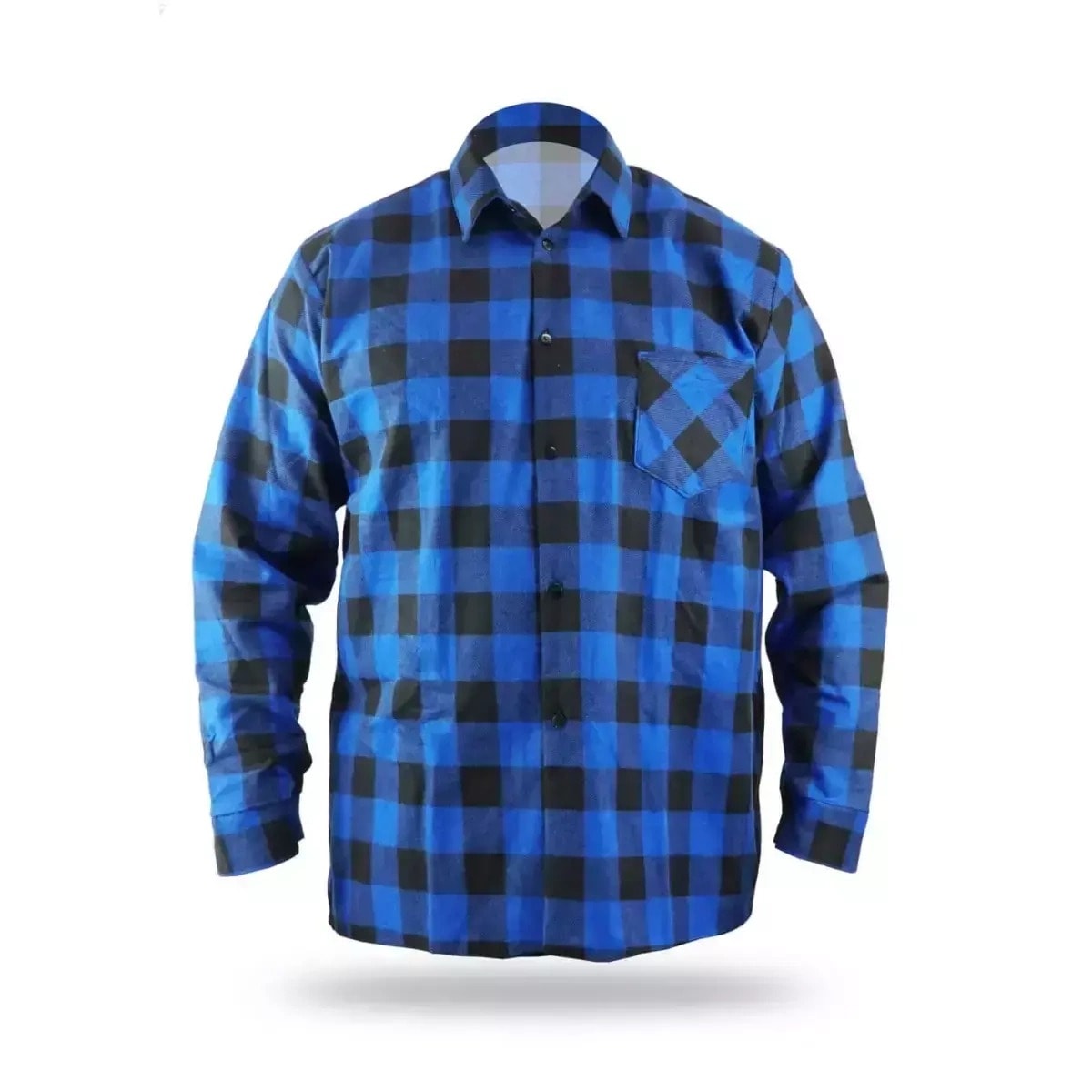Blue flannel shirt, size L, made of 100% cotton - perfect for cooler days