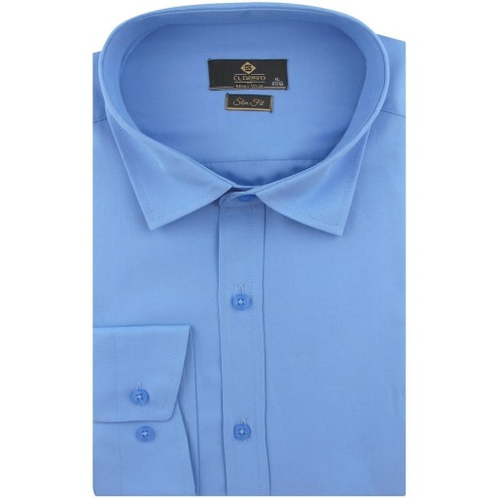 Men's shirt smooth blue - elegance for every occasion