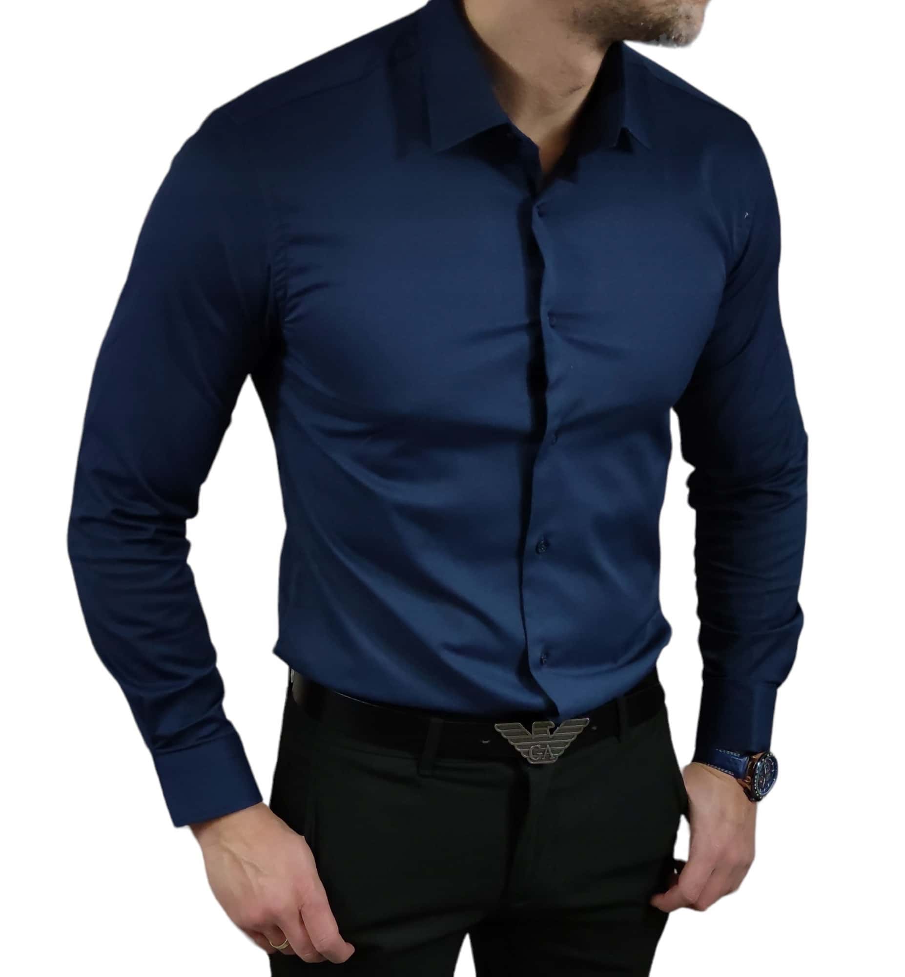 Men's USP Long Sleeve Shirt Navy Blue - classic style
